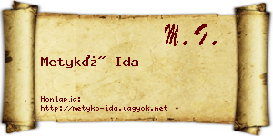 Metykó Ida névjegykártya